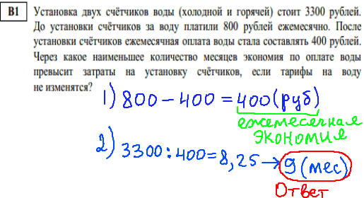 решение задачи ЕГЭ по математике в1 