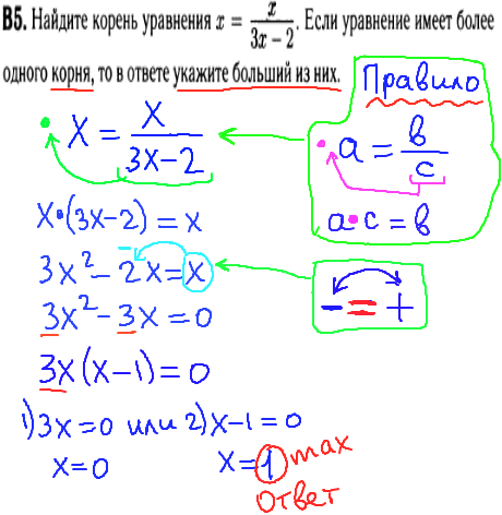 Математика егэ 2014 - решение задания В5 - уравнение