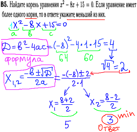 Математика егэ 2014 - решение задания В5 - уравнение