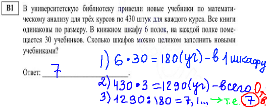 решение диагностической работы егэ по математике - В1
